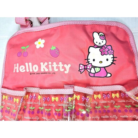 Hello Kitty Vintage 2002 Car Organizer Pink With Pockets & Drawstring Ties - Picture 4 of 12
